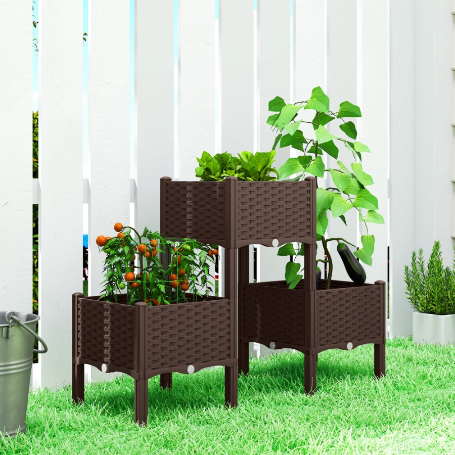 Plastic Raised Garden Bed with - Self-Watering Planter 评论和价格