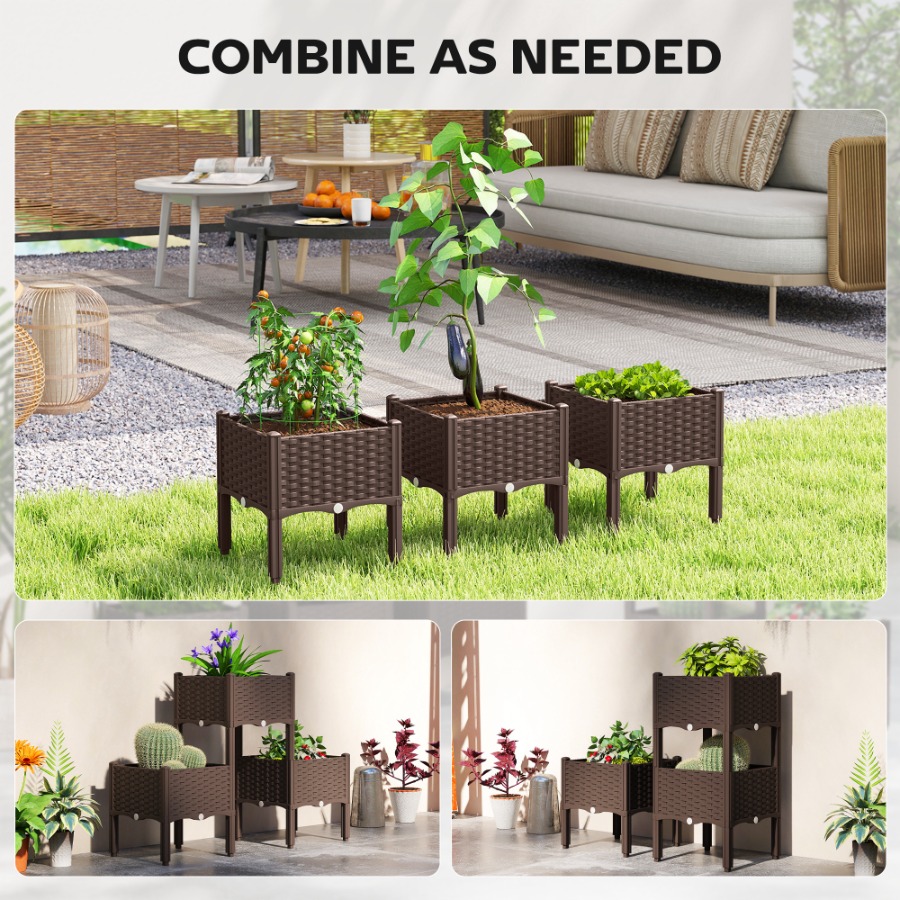 Plastic Raised Garden Bed with - Self-Watering Planter 评论和价格