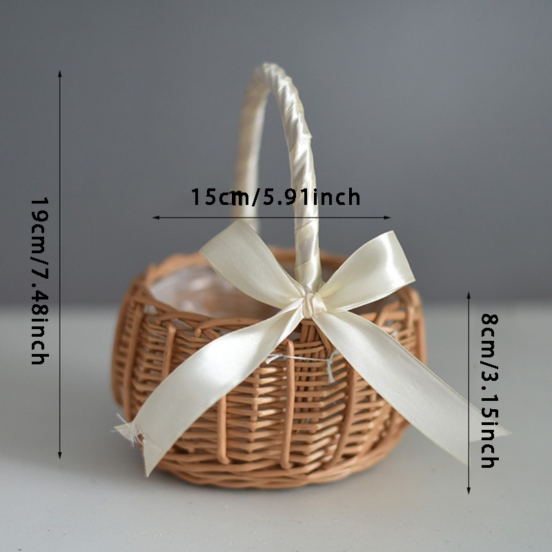 Hand-woven Wedding Flower Bask - Gardening Tools Girls 评论和价格