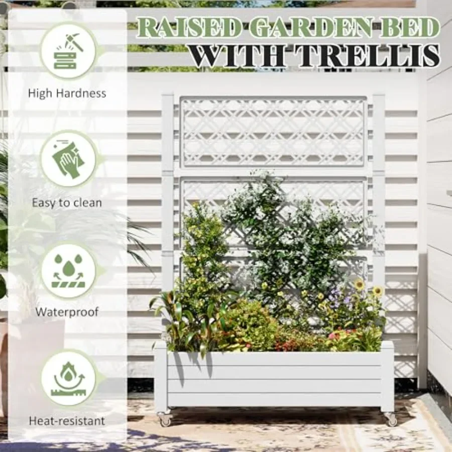 Trellis Raised Garden Bed, Sel - Self-Watering Planter 评论和价格