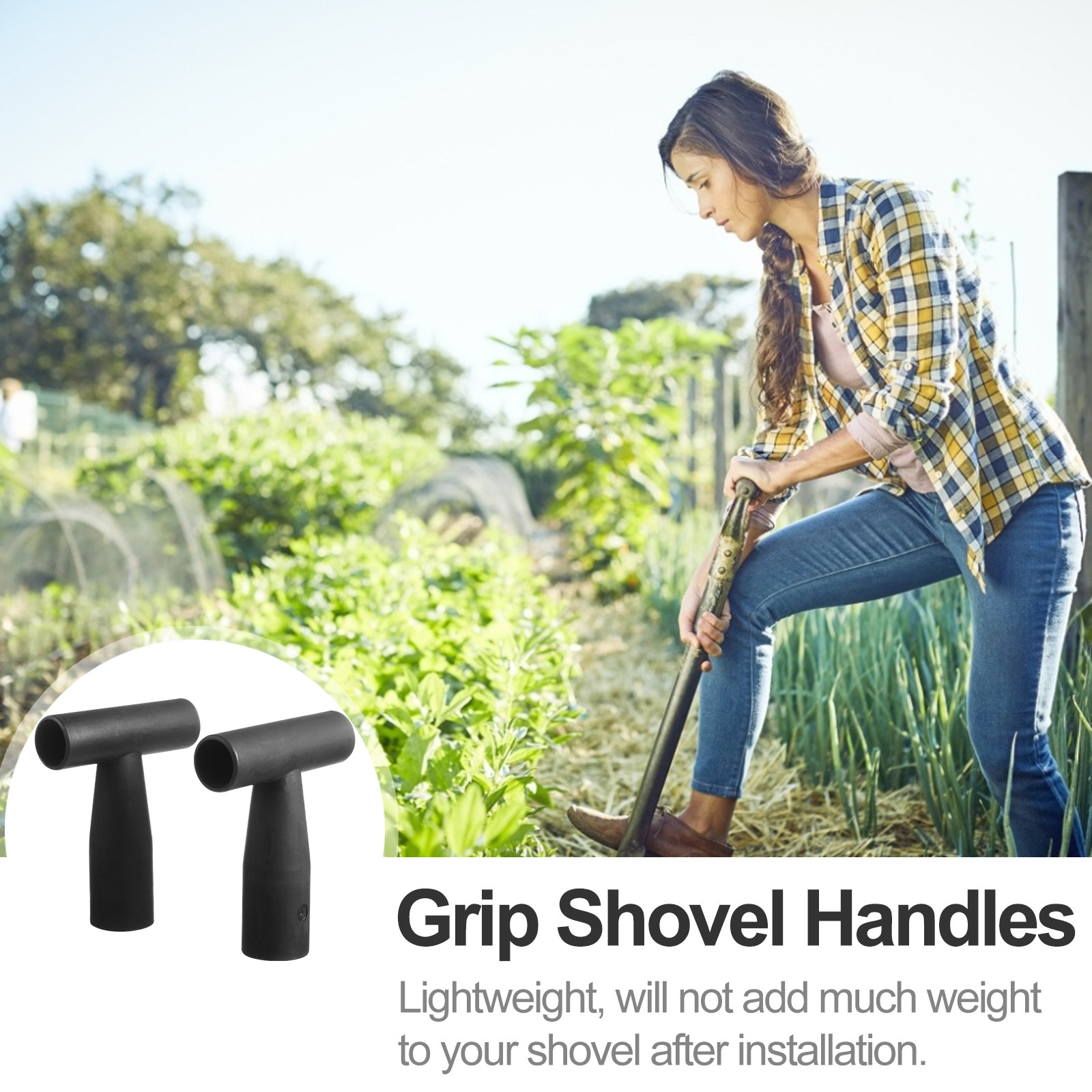 2Pcs T-Design Shovel Handle Re - Spade Digging Fork 评论和价格